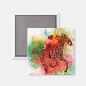 Farbenfroh durchdacht in Typografie Magnet (Vorderseite/Rückseite)