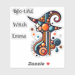 Farbenfroh, elegant, Abstraktes HexenHalloween Aufkleber