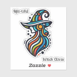 Farbenfroh, elegant, Abstraktes HexenHalloween Aufkleber