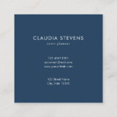 Farbenfroh Elegante Blaue Rosa Wasserfarben Abstra Quadratische Visitenkarte (Rückseite)