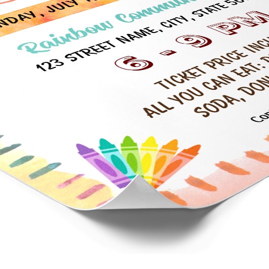 Farbenfroh, essbar zurück zum Flyer der Schule Poster (Ecke)