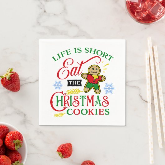 Farbenfroh essen Sie die Weihnachtskekse Serviette (Beispiel)