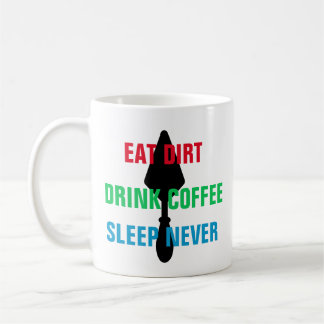 Farbenfroh essen trort trinken Kaffee schlafen Nie Kaffeetasse