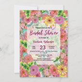 Farbenfroh, faszinierendes künstlerisches Brautpar Einladung (Vorderseite)