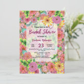 Farbenfroh, faszinierendes künstlerisches Brautpar Einladung (Stehend Vorderseite)