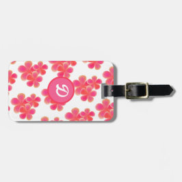 farbenfroh florales modernes Monogramm Gepäckanhänger