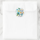 farbenfroh Frangipani Hawaii BlumenWedding Runder Aufkleber (Tasche)