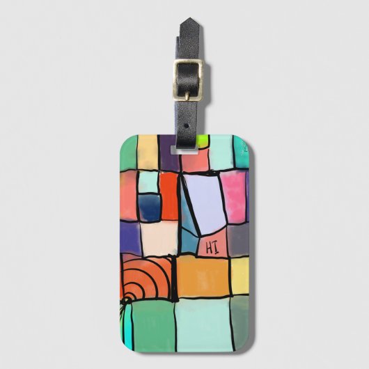farbenfroh, fröhlich, einladend, hell gepäckanhänger (Vorderseite Vertikal)