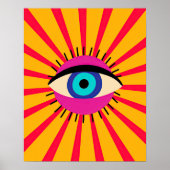 Farbenfroh Funky Evil Eye Poster (Vorne)