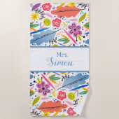 farbenfroh funky tropical hawaiian strandtuch (Vorderseite)