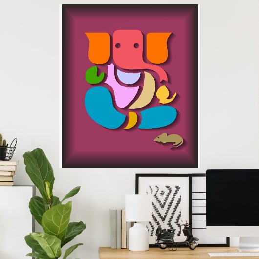 Farbenfroh Ganesha Poster (Heimbüro)