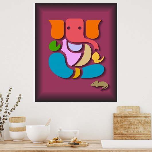 Farbenfroh Ganesha Poster (Küche)