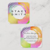 Farbenfroh gebürstet quadratische visitenkarte (Vorne/Hinten)
