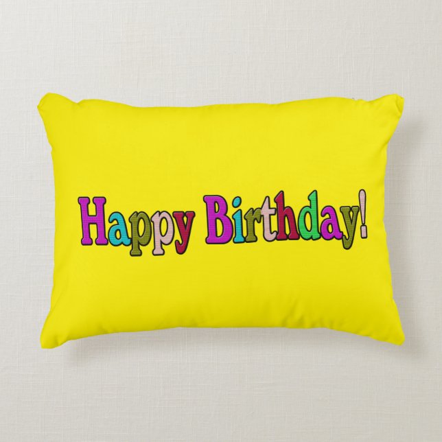Farbenfroh Geburtstag Geburtstag Akzent Kissen - S (Vorderseite)