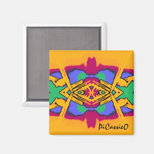 Farbenfroh Geo Diamond Design Magnet (Vorderseite/Rückseite)