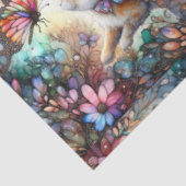 Farbenfroh gestanztes Glas Bunny Butterfly Dekoupa Seidenpapier (Ausschnitt)