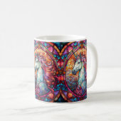 Farbenfroh gestanztes Glas Einhorn Kaffeetasse (VorderseiteRechts)