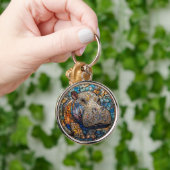 Farbenfroh gestanztes Glas Hippo Schlüsselanhänger (Hand)