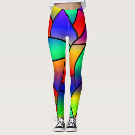 Farbenfroh gestanztes Glas rot, blau, Lila, gelb Leggings