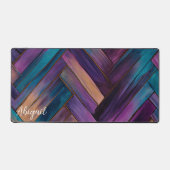 Farbenfroh gestanztes Holzherringbone Personalisie Schreibtischunterlage (Vorderseite)