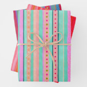 Farbenfroh gestreift geschenkpapier set (Beispiel)