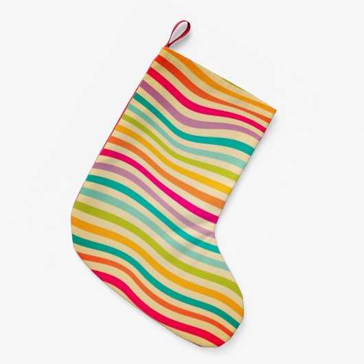 Farbenfroh gestreift Nahtloses Muster. Abbildung. Kleiner Weihnachtsstrumpf (Vorderansicht (hängend))