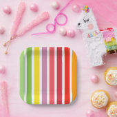 Farbenfroh gestreift pappteller (Party)