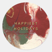 Farbenfroh gestrichen Abstrakt glücklichster Urlau Runder Aufkleber (Vorderseite)