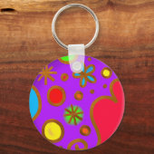 Farbenfroh gestrichen Lila Red Blue Schlüsselanhänger (Vorderseite)