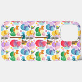 Farbenfroh gestrichenes Dinosaurier-Muster Case-Mate iPhone Hülle (Rückseite (Horizontal))