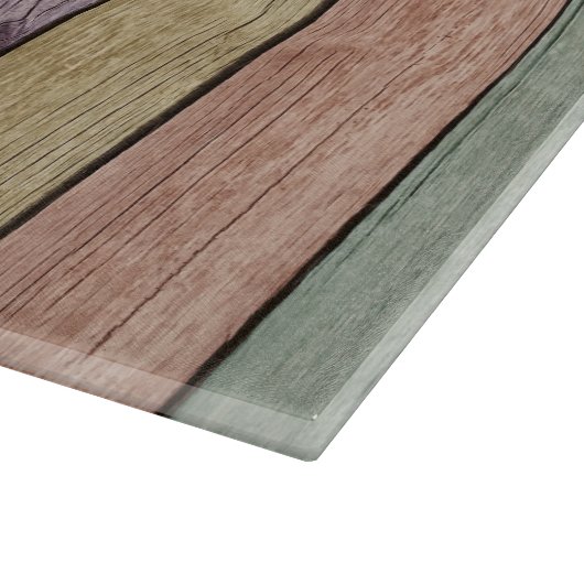 Farbenfroh gestrichenes Holz Schneidebrett (Ecke)