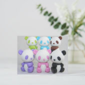 farbenfroh Girly Japanese Anime Kawaii Panda Postkarte (Stehend Vorderseite)