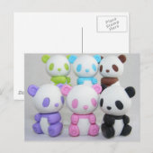 farbenfroh Girly Japanese Anime Kawaii Panda Postkarte (Vorne/Hinten)