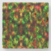 Farbenfroh grün, gelb bis rot mit Federwirkung Steinuntersetzer (Vorderseite)