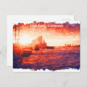 Farbenfroh Hamburg Hamburg Port City Postkarte (Vorne/Hinten)