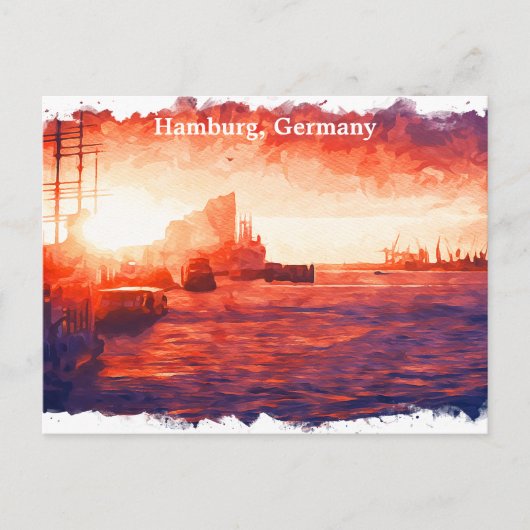 Farbenfroh Hamburg Hamburg Port City Postkarte (Vorderseite)
