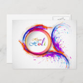 Farbenfroh Happy Holi Paint Swirl Postkarte (Vorne/Hinten)