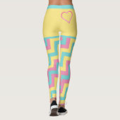 Farbenfroh hell Moderne geometrische Zickzack w/he Leggings (Rückseite)