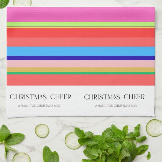 Farbenfroh hell Moderne Weihnachtsküche Handtuch (Gefaltet)