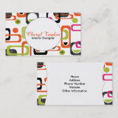 Farbenfroh, hell und stilvoll Retro Design Visitenkarte (Vorne/Hinten)