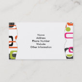 Farbenfroh, hell und stilvoll Retro Design Visitenkarte (Rückseite)