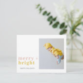 Farbenfroh + helles Foto | Happy Holidays Postkarte (Stehend Vorderseite)