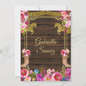 Farbenfroh Holz Charro Pink Fiesta Cinco Party Inv Einladung (Rückseite)