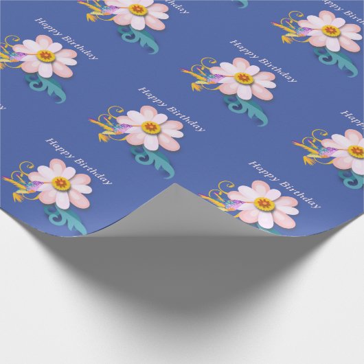 Farbenfroh Humming Bird editierbar Geschenkpapier (Ecke)