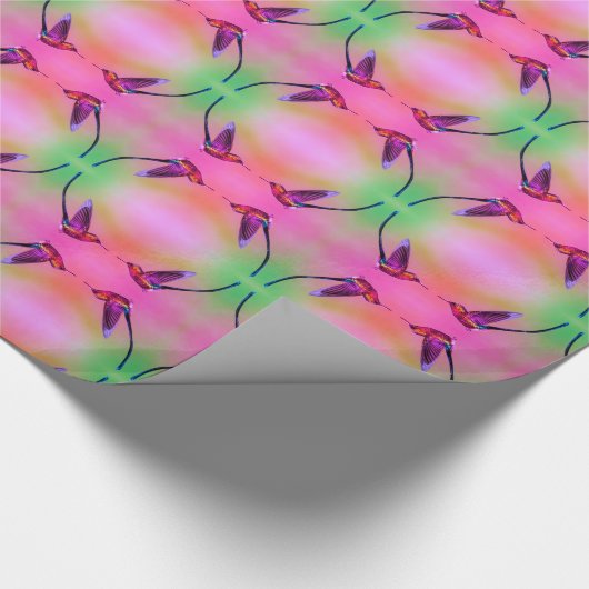 Farbenfroh Hummingbird Geschenkpapier (Ecke)