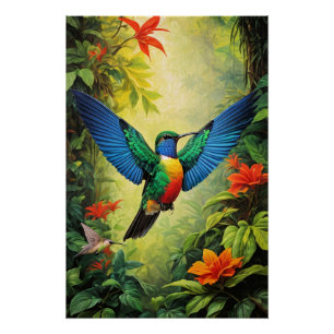 Farbenfroh Hummingbird Poster