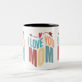 Farbenfroh I Liebe Sie Mama & Herz & Arrow Zweifarbige Tasse (Mittel)