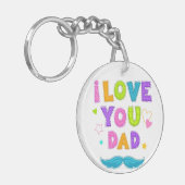 Farbenfroh I Liebe You Vater Schlüsselanhänger (Vorderseite links)