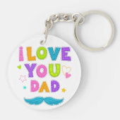 Farbenfroh I Liebe You Vater Schlüsselanhänger (Rückseite)