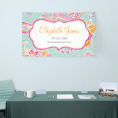 Farbenfroh Illustriert Bohemisch Paisley Henna Banner (Messeveranstaltung)